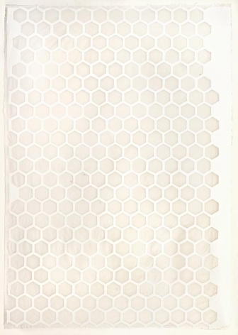 White Hexagons handmade cotton and abaca paper