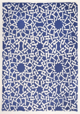 Blue Webbing handmade linen and abaca paper